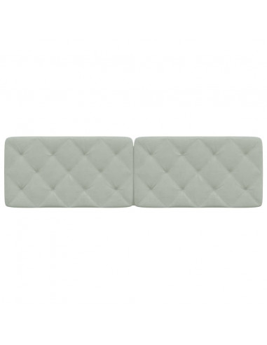 Cuscino Testiera Grigio Chiaro 180 cm in Velluto