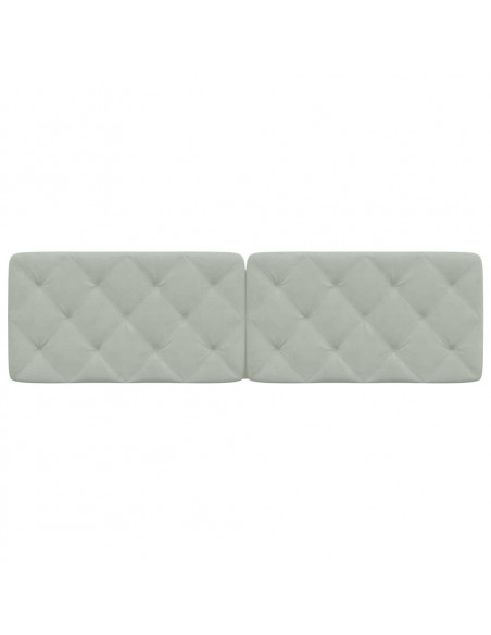 Cuscino Testiera Grigio Chiaro 180 cm in Velluto