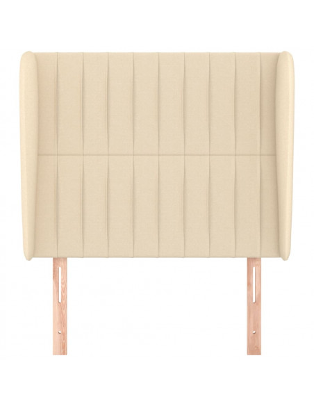 Testiera ad Orecchio Crema 93x23x118/128 cm in Tessuto