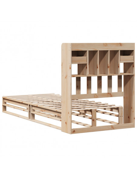Letto Libreria senza Materasso 100x200 cm in Legno di Pino