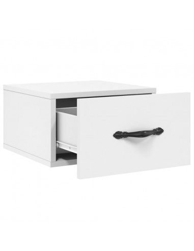 Comodini a Muro 2 pz Bianchi 35x35x20 cm