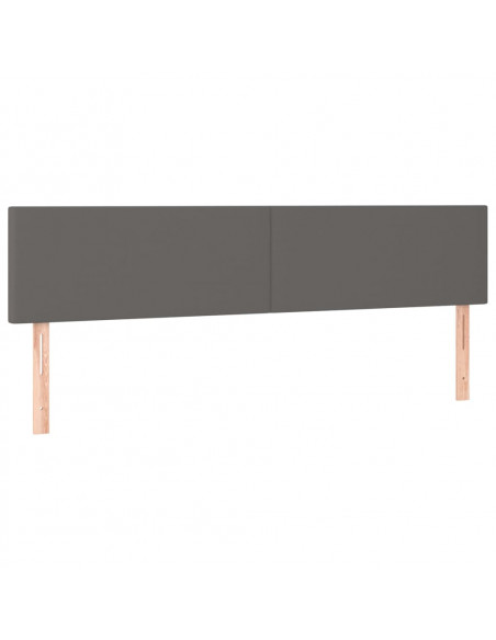 Testiera a LED Grigio 160x5x78/88 cm in Similpelle