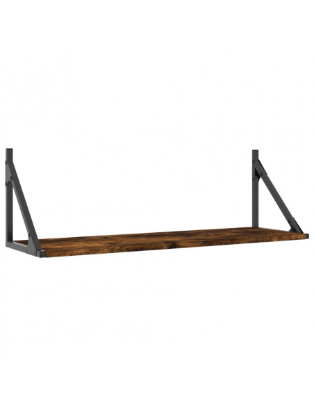 Mensole Parete 2pz Rovere Fumo 80x25x25,5 cm Legno Multistrato