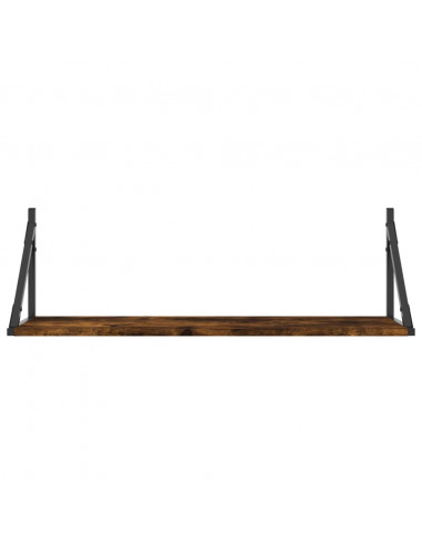 Mensole Parete 2pz Rovere Fumo 80x25x25,5 cm Legno Multistrato