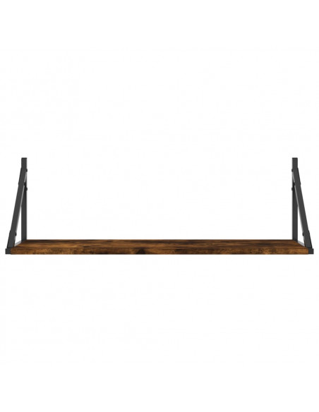 Mensole Parete 2pz Rovere Fumo 80x25x25,5 cm Legno Multistrato