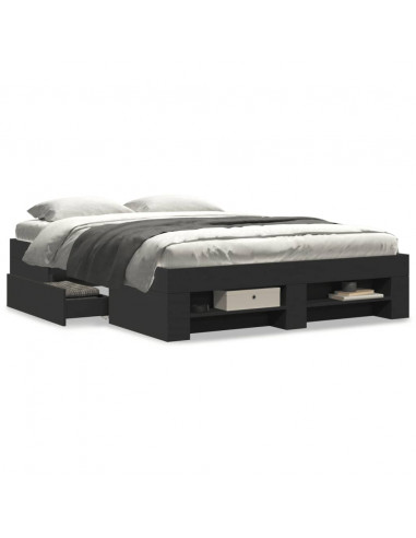 Giroletto Nero 135x190 cm in Legno Multistrato