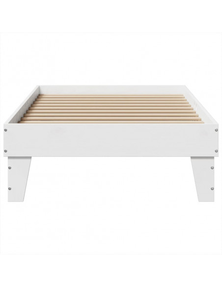 Letto senza Materasso Bianco 90x190 cm in Legno Massello Pino