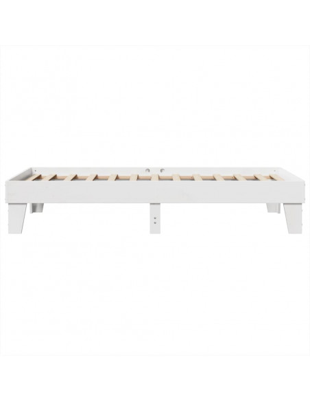Letto senza Materasso Bianco 90x190 cm in Legno Massello Pino