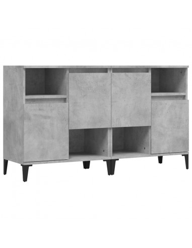 Credenze 2pz Grigio Cemento 60x35x70 cm in Legno Multistrato