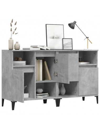 Credenze 2pz Grigio Cemento 60x35x70 cm in Legno Multistrato
