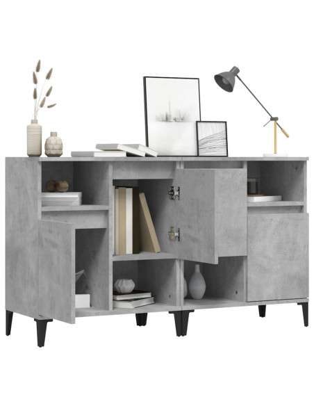 Credenze 2pz Grigio Cemento 60x35x70 cm in Legno Multistrato