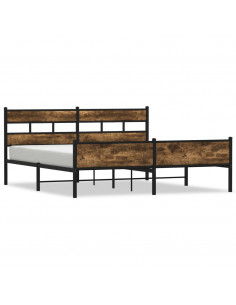 Giroletto senza Materaso in Metallo Rovere Fumo 193x203 cm 2