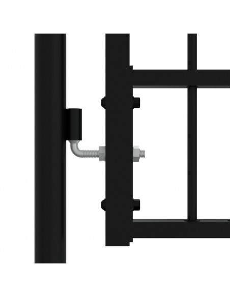 Cancello per recinzione KAMPEN con punta a lancia Nero 394,5x172 cm in acciaio