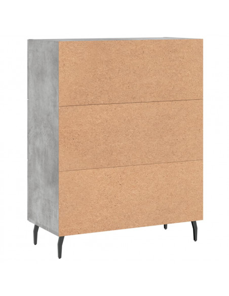 Credenza Grigio Cemento 69,5x34x90 cm in Legno Multistrato