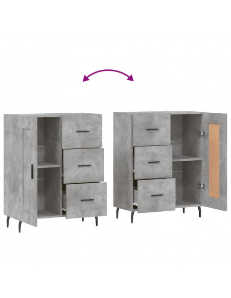 Credenza Grigio Cemento 69,5x34x90 cm in Legno Multistrato