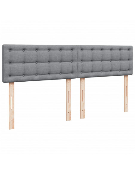 Giroletto a Molle con Materasso Grigio Chiaro 200x200cm Tessuto