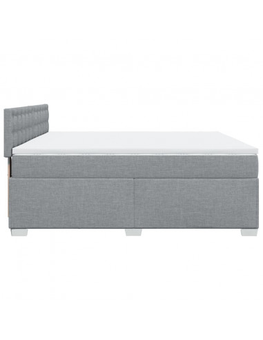 Giroletto a Molle con Materasso Grigio Chiaro 200x200cm Tessuto