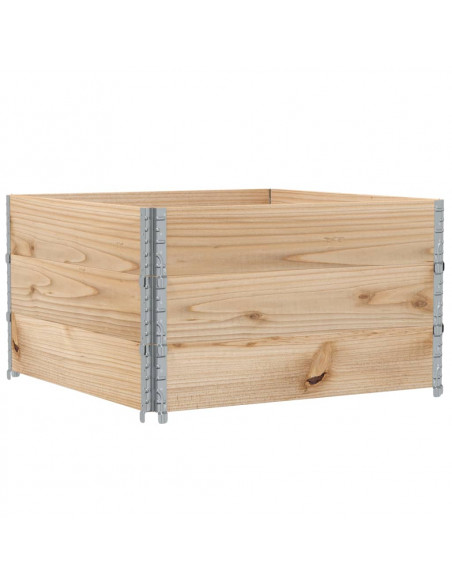 Paretali per Pallet 3 pz 100x100 cm in Legno Massello di Pino