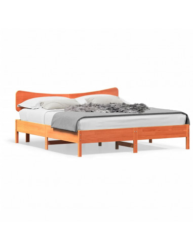 Giroletto senza Materasso Marrone Cera 200x200 cm Legno di Pino