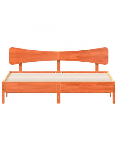 Giroletto senza Materasso Marrone Cera 200x200 cm Legno di Pino