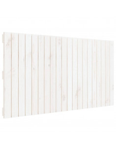 Testiera da Parete Bianca 127,5x3x60 cm Legno Massello di Pino 2