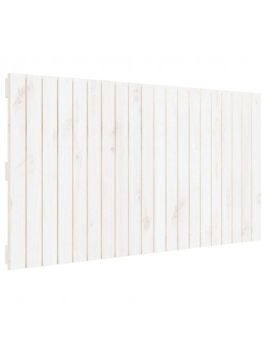 Testiera da Parete Bianca 127,5x3x60 cm Legno Massello di Pino