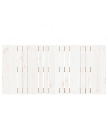 Testiera da Parete Bianca 127,5x3x60 cm Legno Massello di Pino