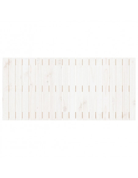 Testiera da Parete Bianca 127,5x3x60 cm Legno Massello di Pino