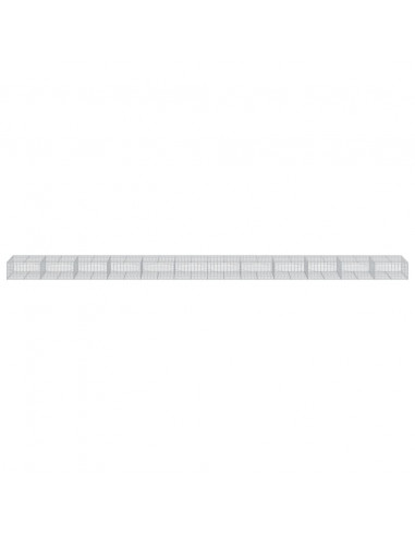 Cesto Gabbione con Copertura 1200x100x50 cm in Ferro Zincato