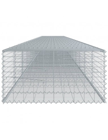 Cesto Gabbione con Copertura 1200x100x50 cm in Ferro Zincato