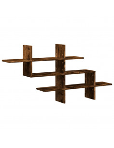 Mensola a Muro Rovere Fumo 124,5x18x60,5 cm in Truciolato 2