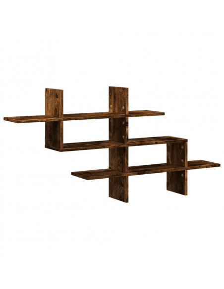 Mensola a Muro Rovere Fumo 124,5x18x60,5 cm in Truciolato