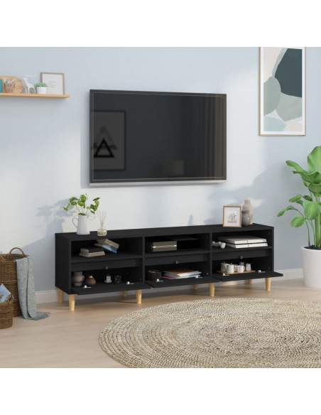Mobile Porta TV Nero 150x30x44,5 cm in Legno Multistrato