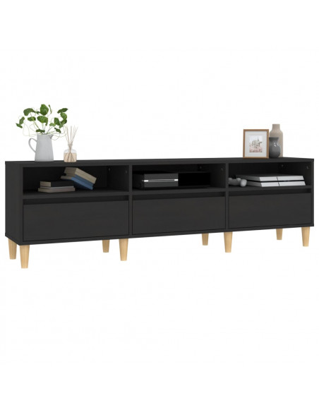 Mobile Porta TV Nero 150x30x44,5 cm in Legno Multistrato