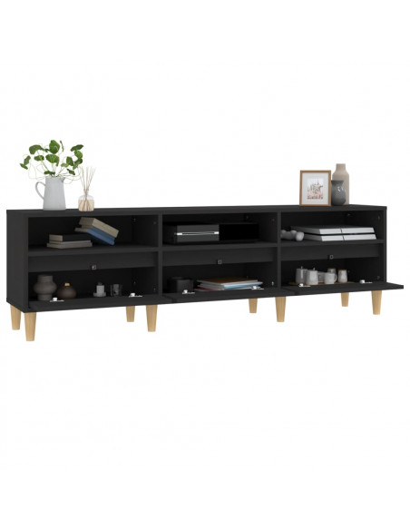Mobile Porta TV Nero 150x30x44,5 cm in Legno Multistrato