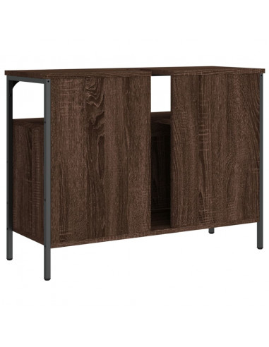 Mobile Lavabo Bagno Rovere Marrone 80x30x60cm Legno Multistrato