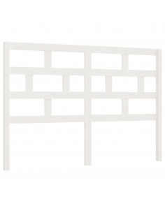 Testiera per Letto Bianca 126x4x100cm in Legno Massello di Pino 2