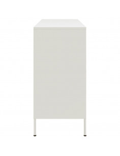 Credenza Bianca 100,5x39x79 cm in Acciaio Laminato a Freddo 2