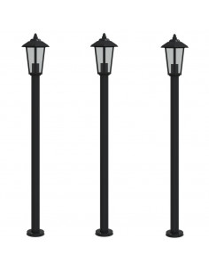 Lampade da Terra per Esterni 3 pz Nere 120 cm in Acciaio Inox 2