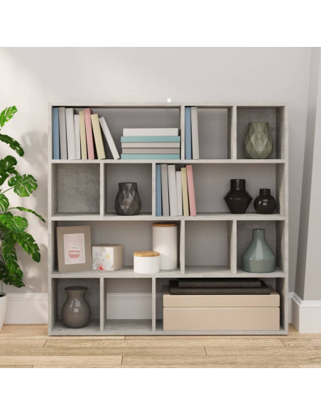 Libreria/Divisorio Grigio Cemento 105x24x102 cm