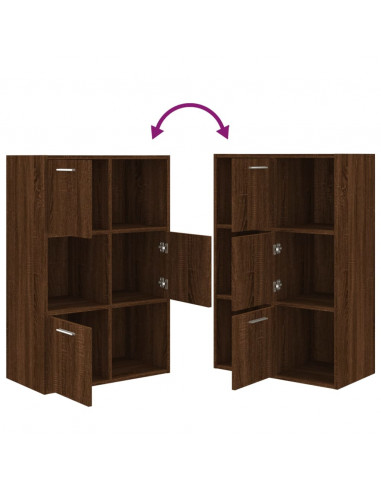 Mobile Contenitore in Rovere Marrone 60x29,5x90 cm