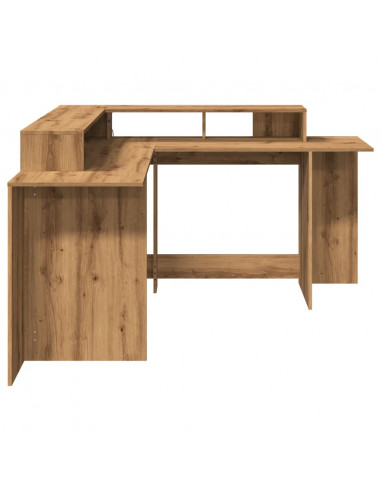 Scrivania a Luci LED Rovere Artigianale 152x152x91cm Truciolato