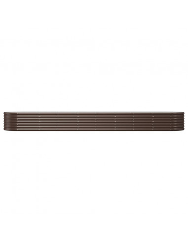 Letto Giardino Acciaio Verniciato a Polvere 368x80x36cm Marrone