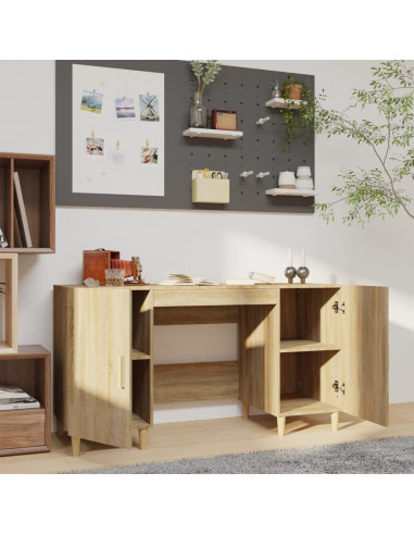 Scrivania Rovere Sonoma 140x50x75 cm in Legno Multistrato