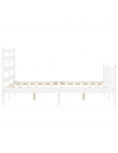 Giroletto con Testiera Bianco 120x200 cm in Legno Massello 2