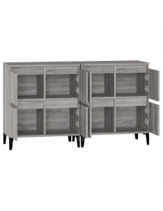 Credenze 2pz Grigio Sonoma 60x35x70 cm in Legno Multistrato 2