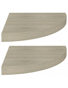Scaffali Angolari a Parete 2 pz Rovere 35x35x3,8 cm in MDF 2