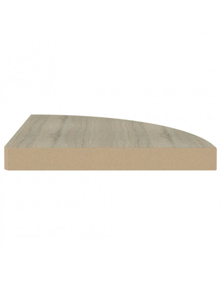 Scaffali Angolari a Parete 2 pz Rovere 35x35x3,8 cm in MDF