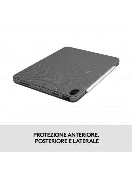 Logitech Combo Touch Custodia con Tastiera per iPad Air (4. gen - 2020) - Tastiera Retroilluminata Rimovibile, Trackpad Click-An