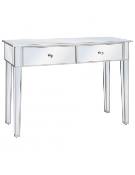 Tavolo Consolle in MDF e Vetro Specchiato 106,5x38x76,5 cm